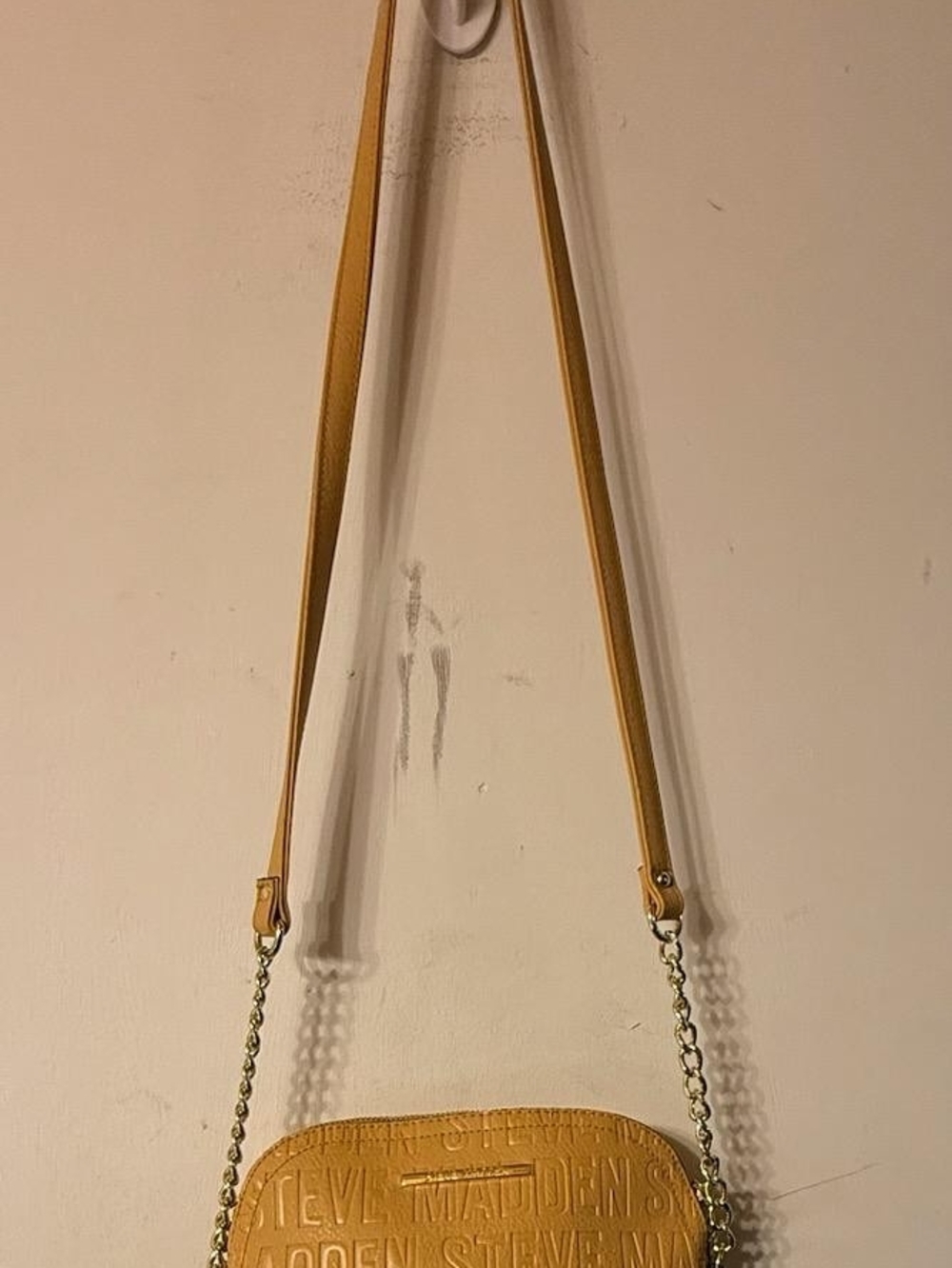 Steve Madden Mustard Yellow Embossed Crossbody Bag
